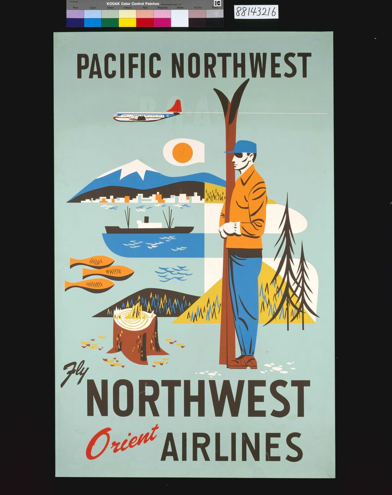 作品画像:ポスター PACIFIC NORTHWEST Fly NORTHWEST, Orient AIRLINES
