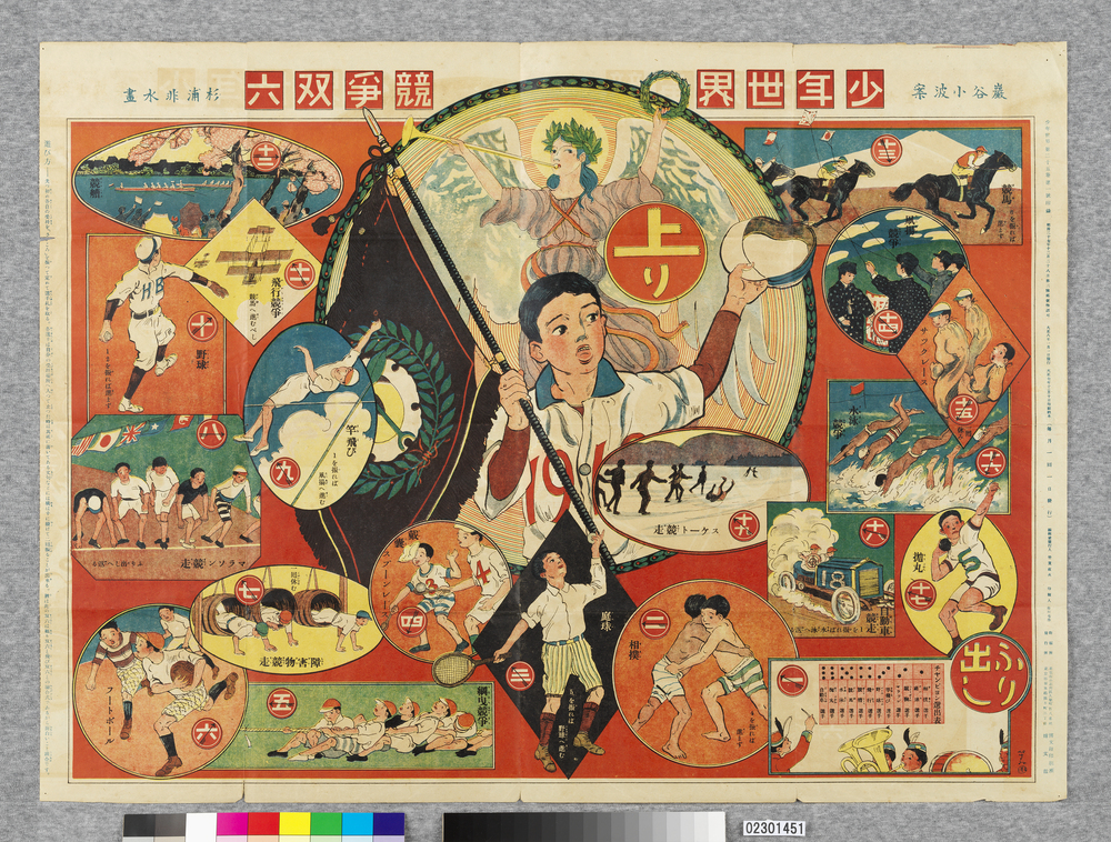 作品画像：少年世界競争双六(「少年世界」第25巻第1号附録)