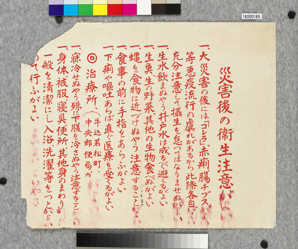 作品画像:ビラ 災害後の衛生注意