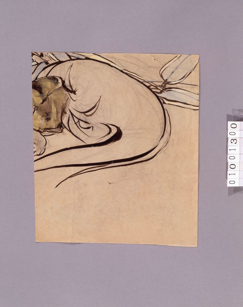 作品画像:下絵 亀に笹(部分)