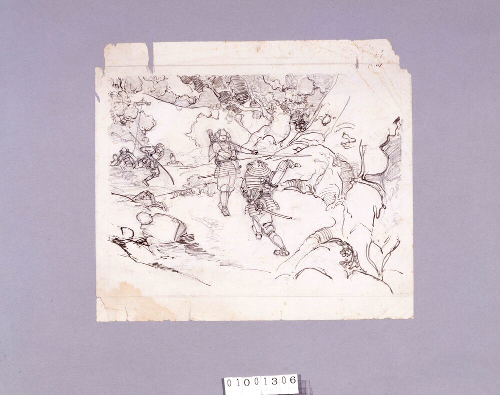 作品画像:下絵 合戦図