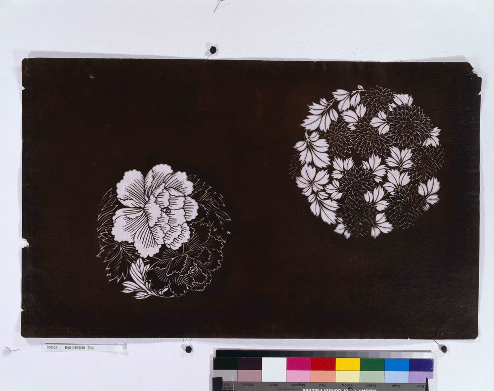 作品画像:長板中形型紙 花丸