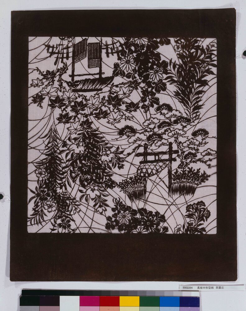 作品画像：長板中形型紙 茶屋辻