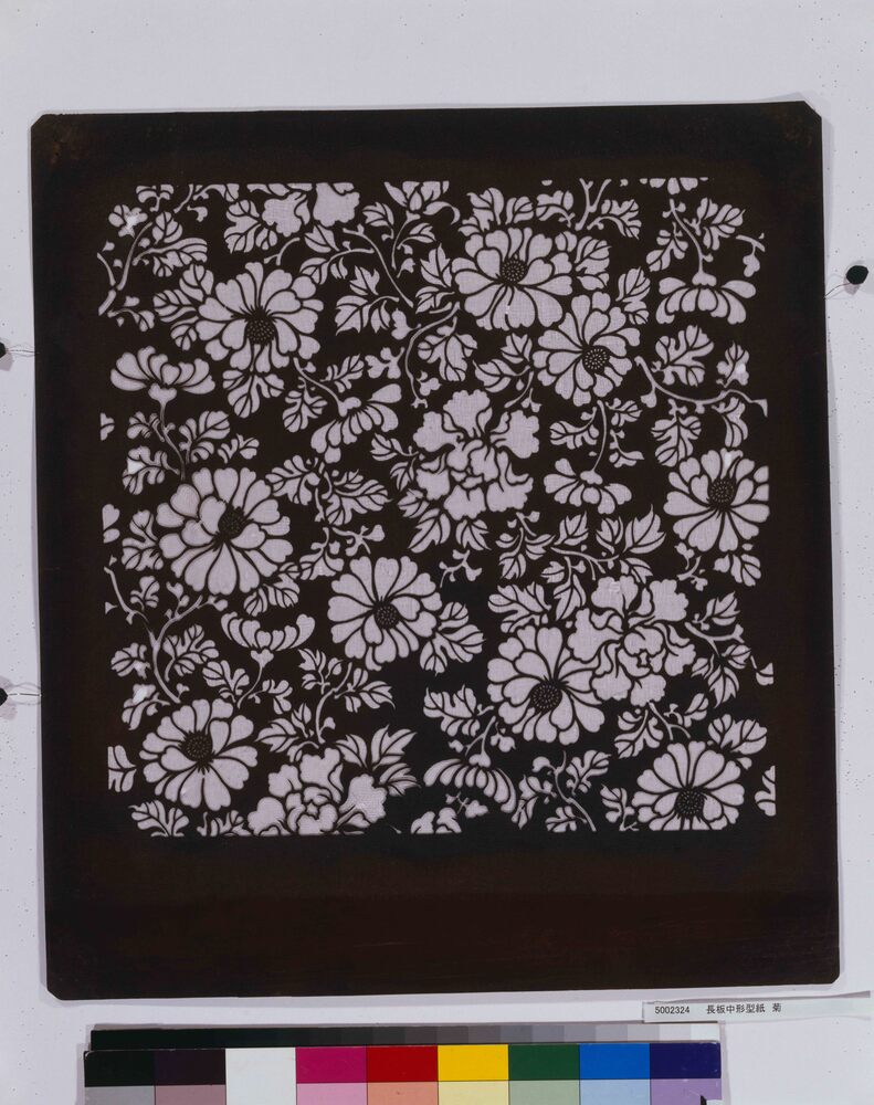 作品画像:長板中形型紙 菊
