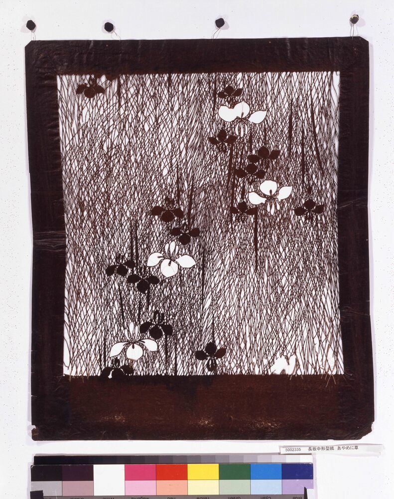 作品画像:長板中形型紙 あやめに草