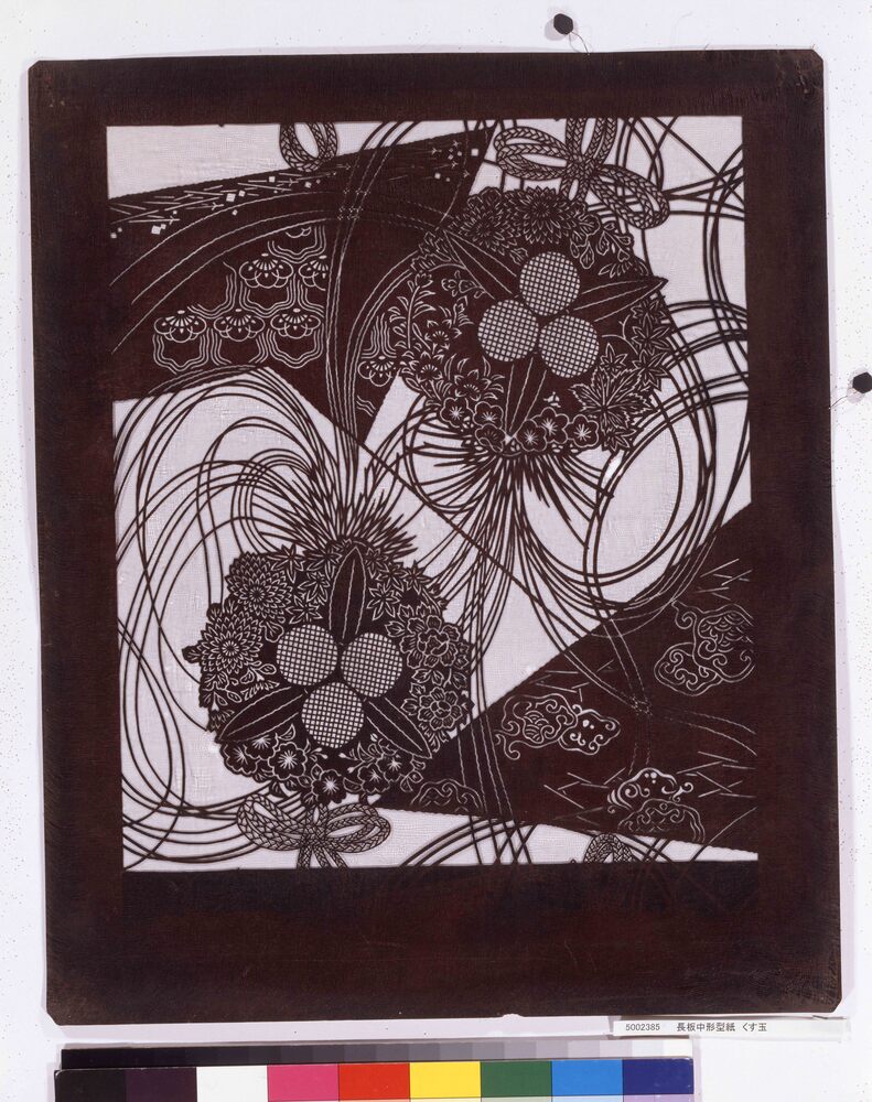 作品画像:長板中形型紙 くす玉
