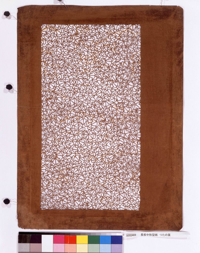 作品画像:長板中形型紙 つたの葉