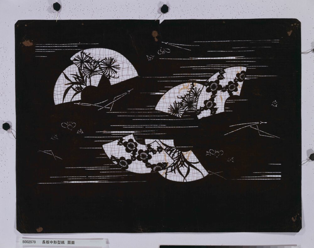 作品画像:長板中形型紙 扇面