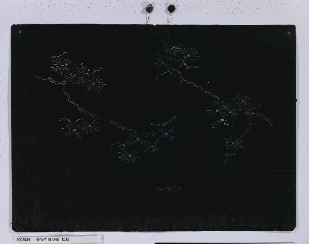 作品画像：長板中形型紙 松枝