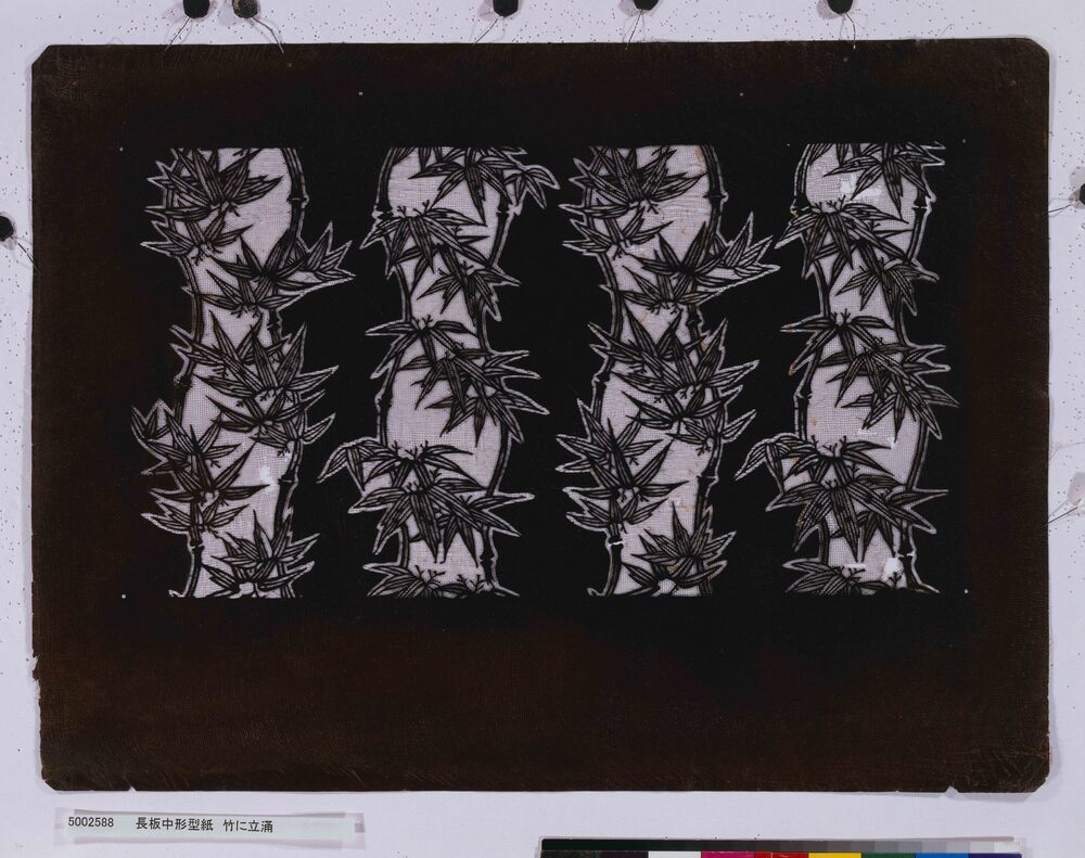 作品画像:長板中形型紙 竹に立涌