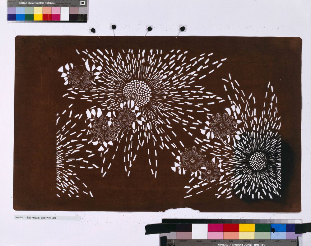 作品画像:長板中形型紙 大菊(大判 追掛)