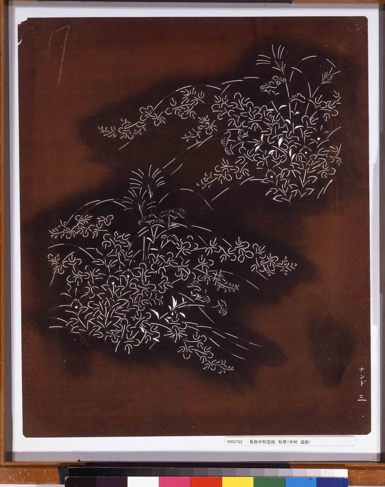 作品画像:長板中形型紙 秋草(中判 追掛)