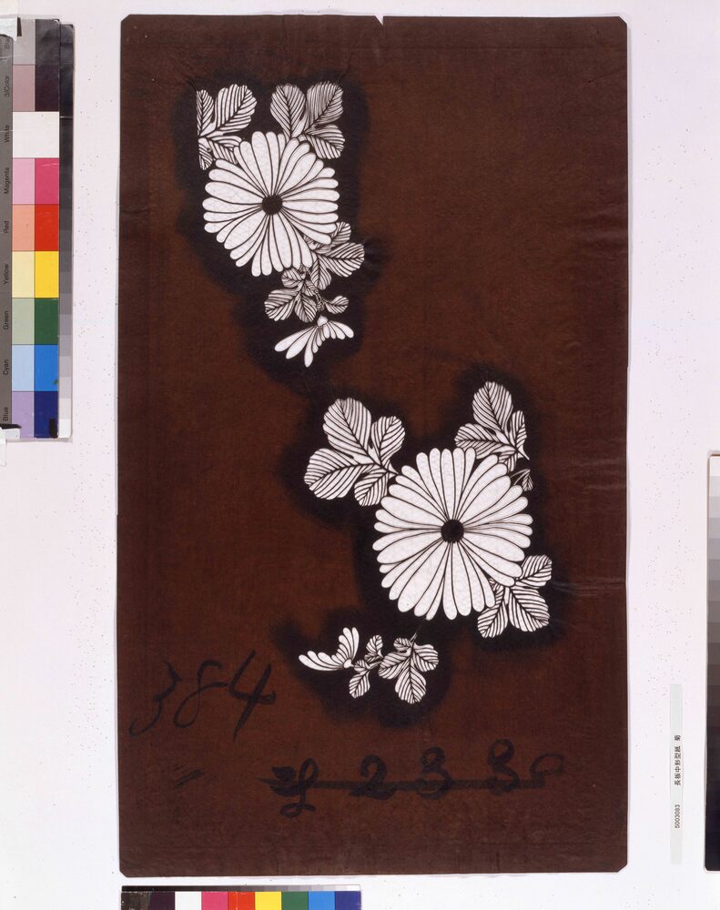 作品画像:長板中形型紙 菊