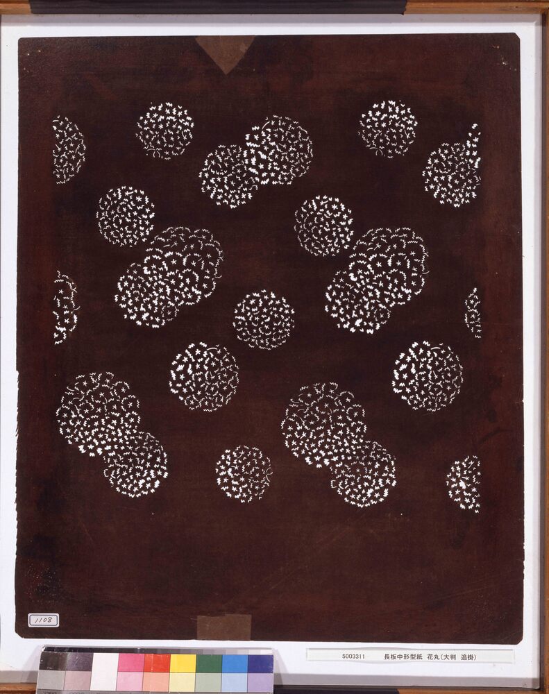 作品画像:長板中形型紙 花丸(大判 追掛)