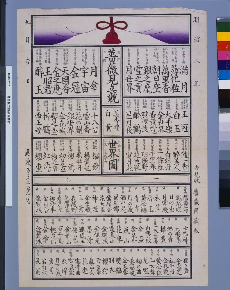 作品画像:薔薇見立競品目番付