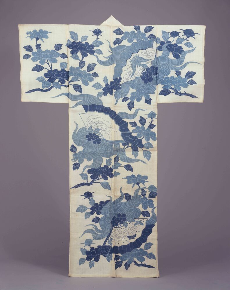 作品画像：白麻地石橋模様浴衣