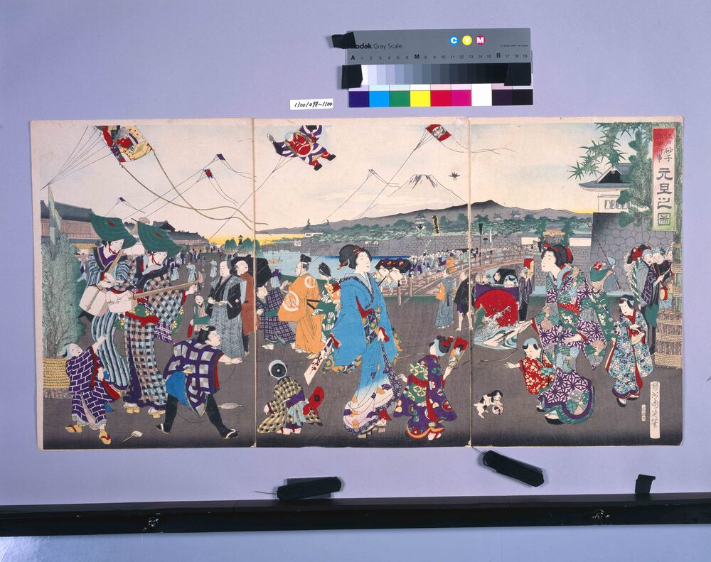 作品画像:江戸砂子年中行事 元旦之図