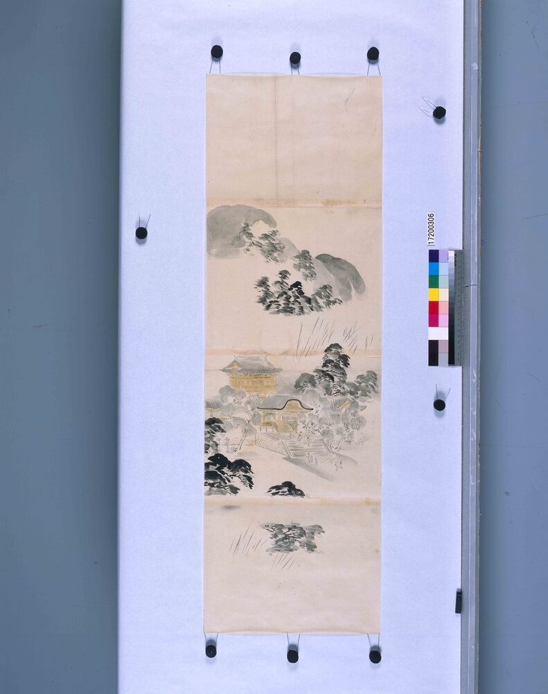 作品画像:粉本 山中の堂舎