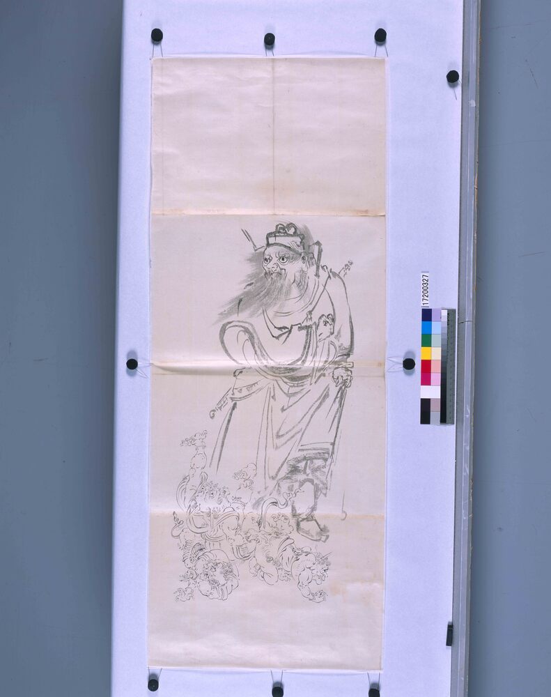 作品画像:粉本 鍾馗と鬼三匹