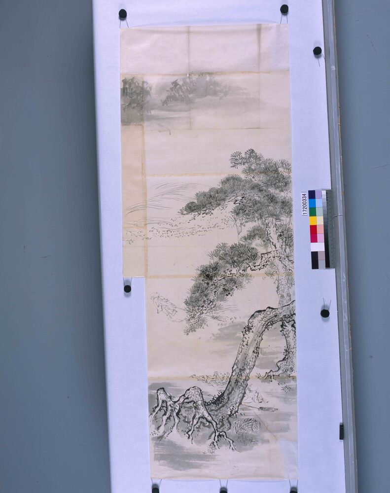 作品画像:粉本 松下人物