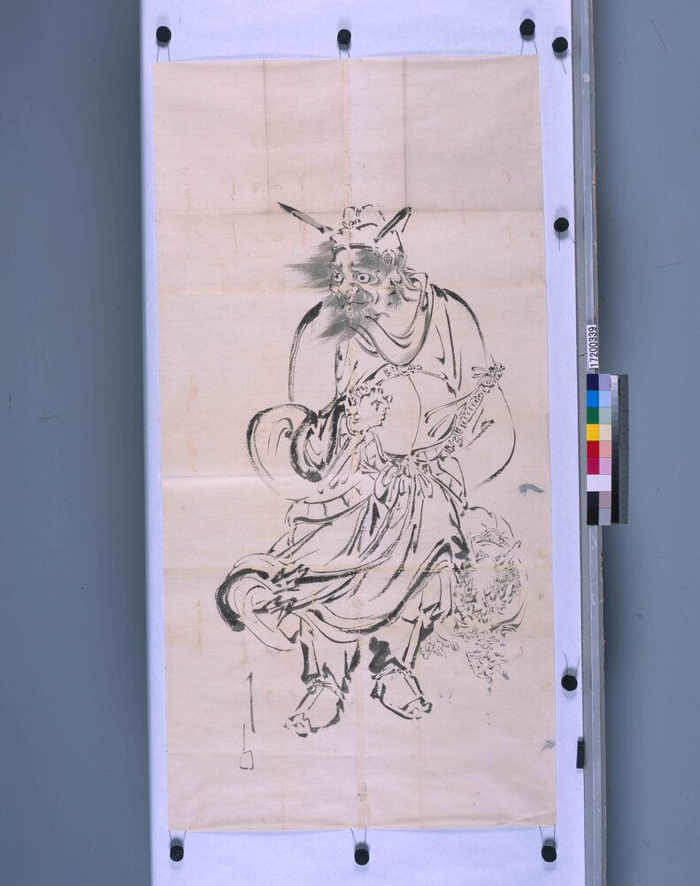 作品画像:粉本 鍾馗と鬼