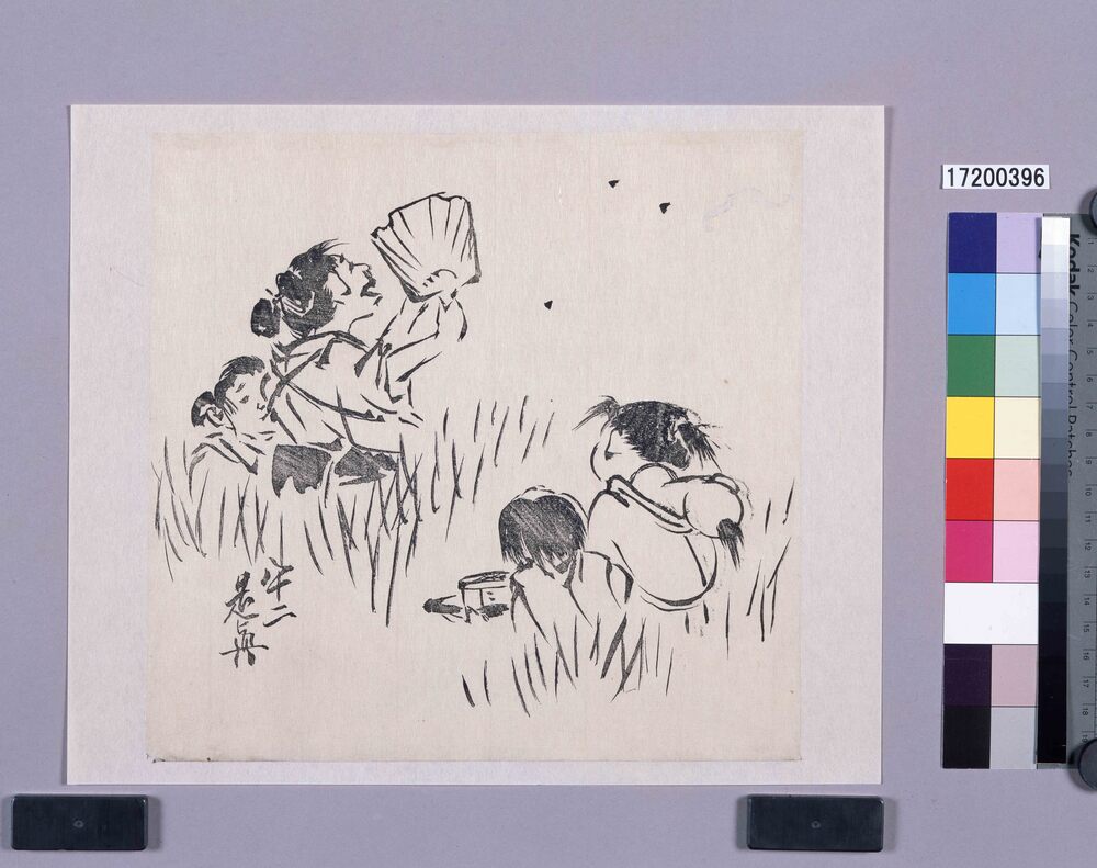 作品画像：墨版　蛍狩