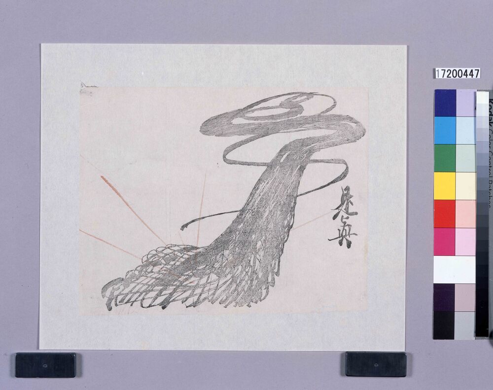 作品画像：着色墨版　網（浅草寺縁起）