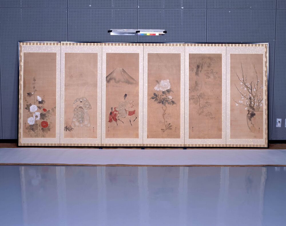作品画像:四季風物図屏風