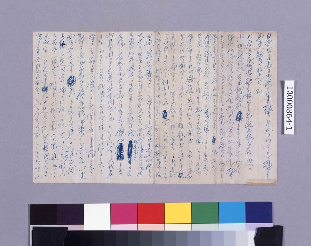 作品画像：父母宛書簡(フラットブッシュより　廃藩につき心配)