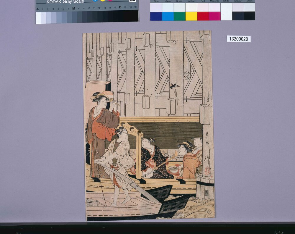作品画像:新大橋橋下の涼み船