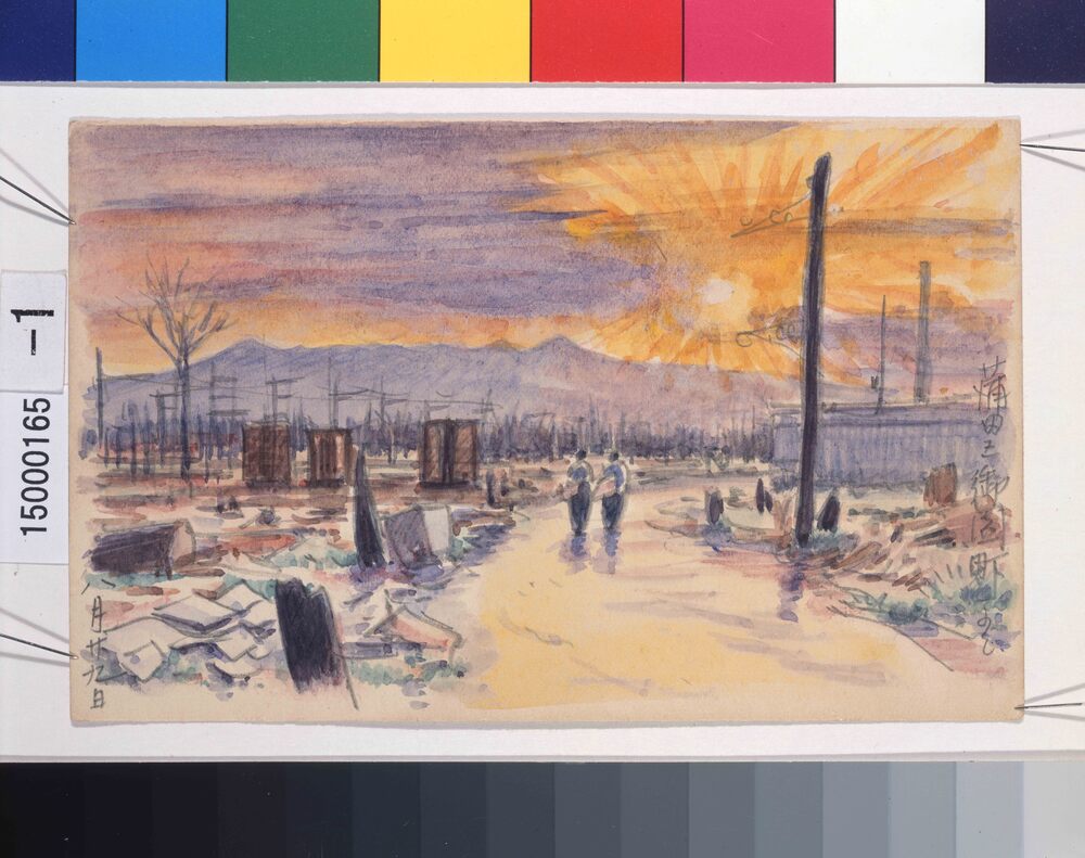作品画像:東京戦災スケッチ84 蒲田区御園町にて