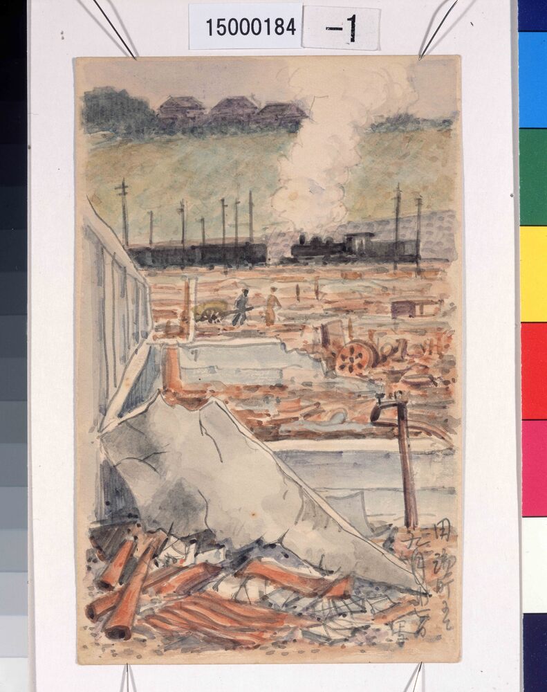 作品画像:東京戦災スケッチ103 田端町にて