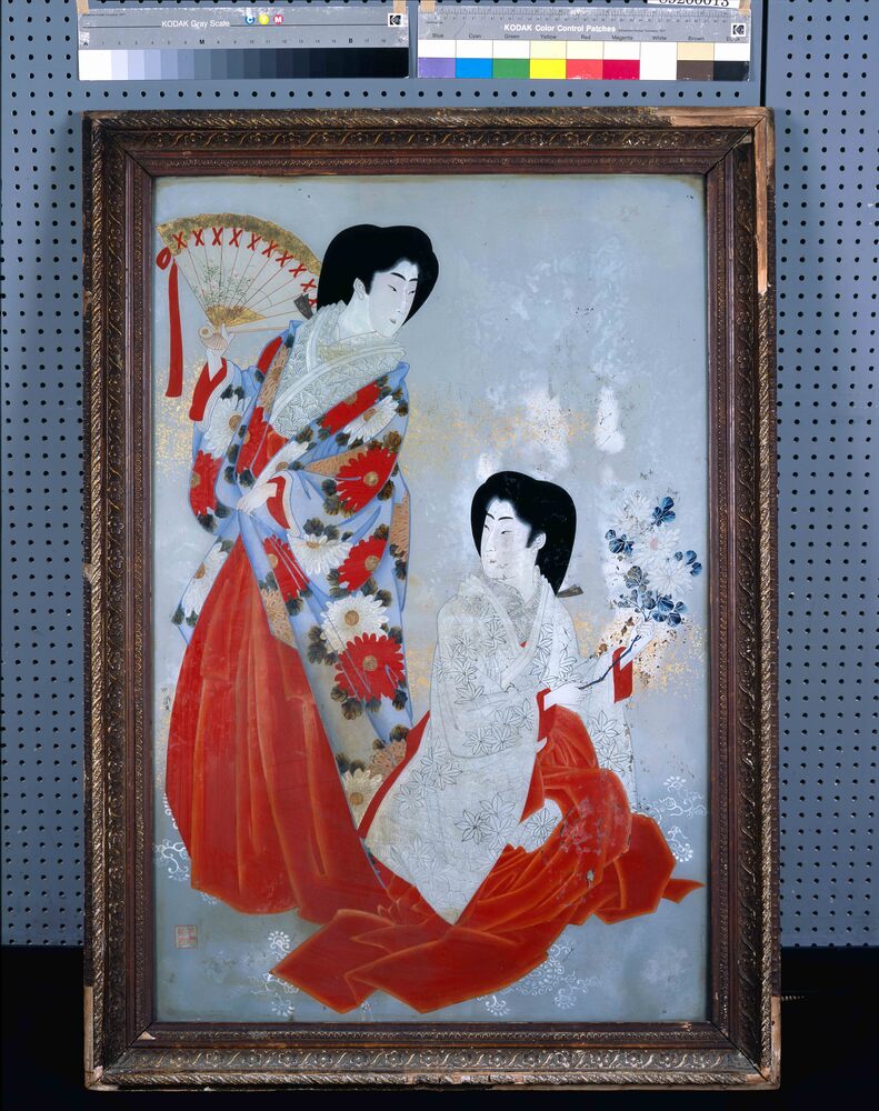 作品画像：ガラス絵　舞美人