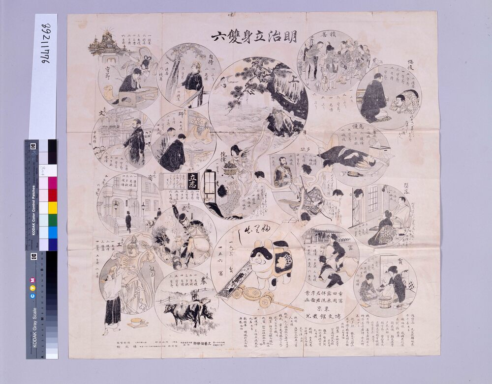作品画像：明治立身双六(『文芸倶楽部』4巻1号付録)