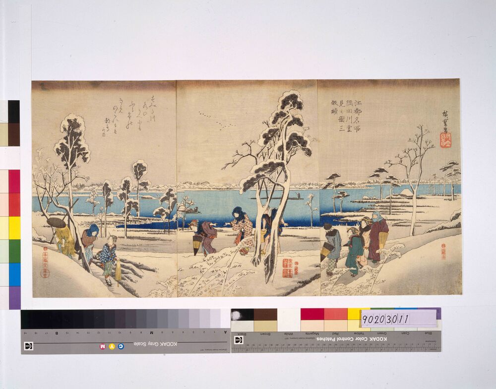 作品画像:江都名所 隅田川雪見之図