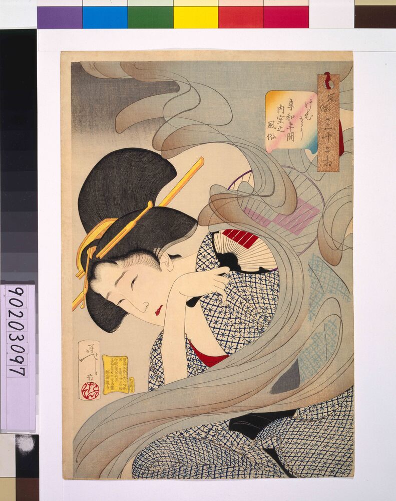 作品画像:風俗三十二相 けむさう 享和年間内室之風俗