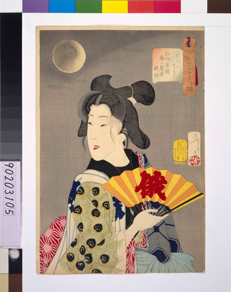 作品画像:風俗三十二相 にあいさう 弘化年間廓の芸者風俗