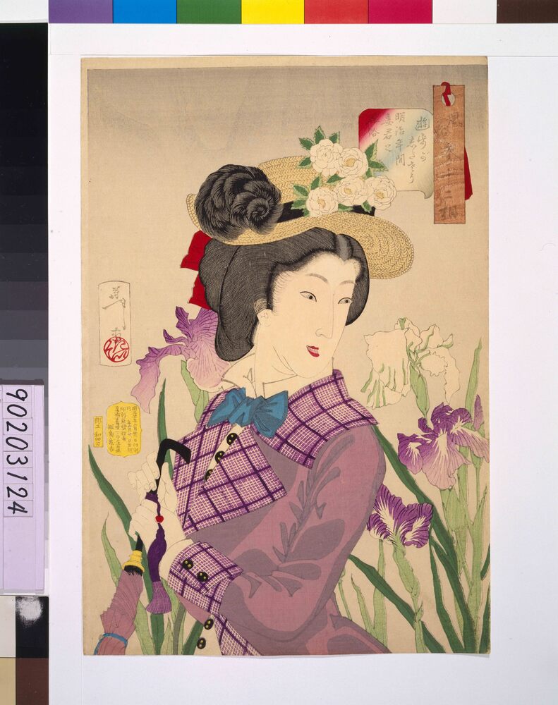 作品画像:風俗三十二相 遊歩がしたさう 明治年間妻君之風俗
