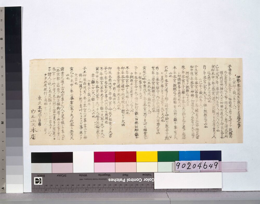 作品画像:ウルユス本店 伊勢参宮其生レ歳ニヨリ善悪之事