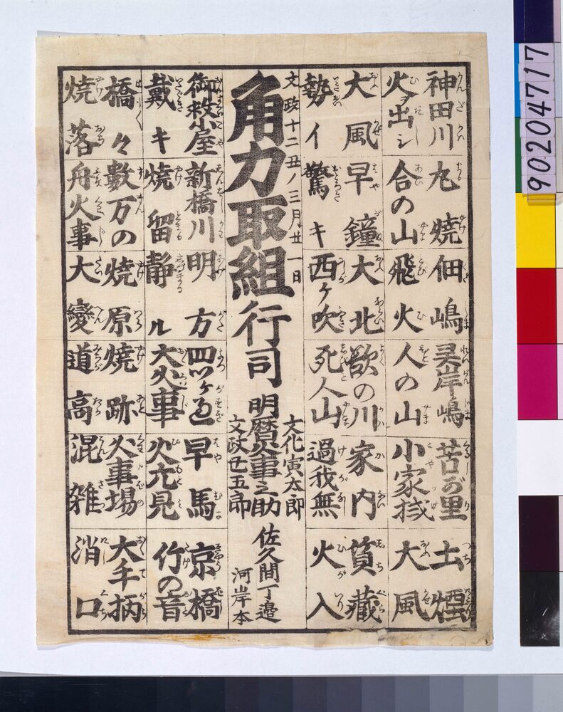 作品画像:文政大火角力取組番付