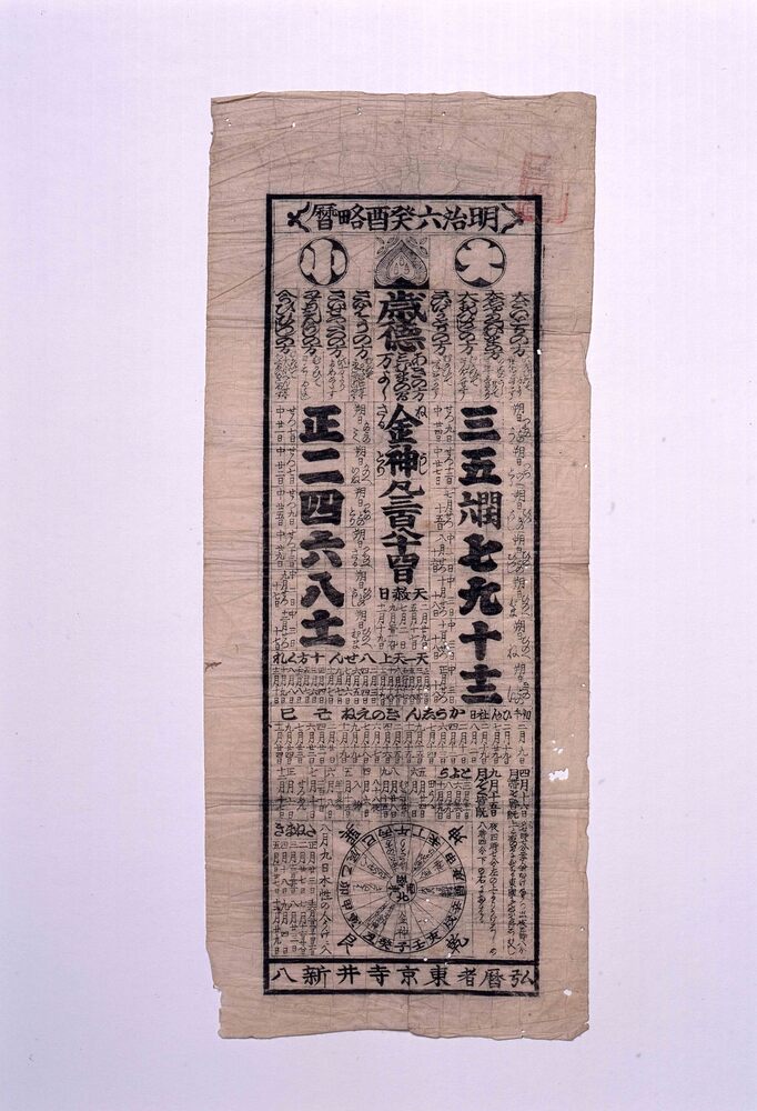 作品画像:大小暦(明治6年)