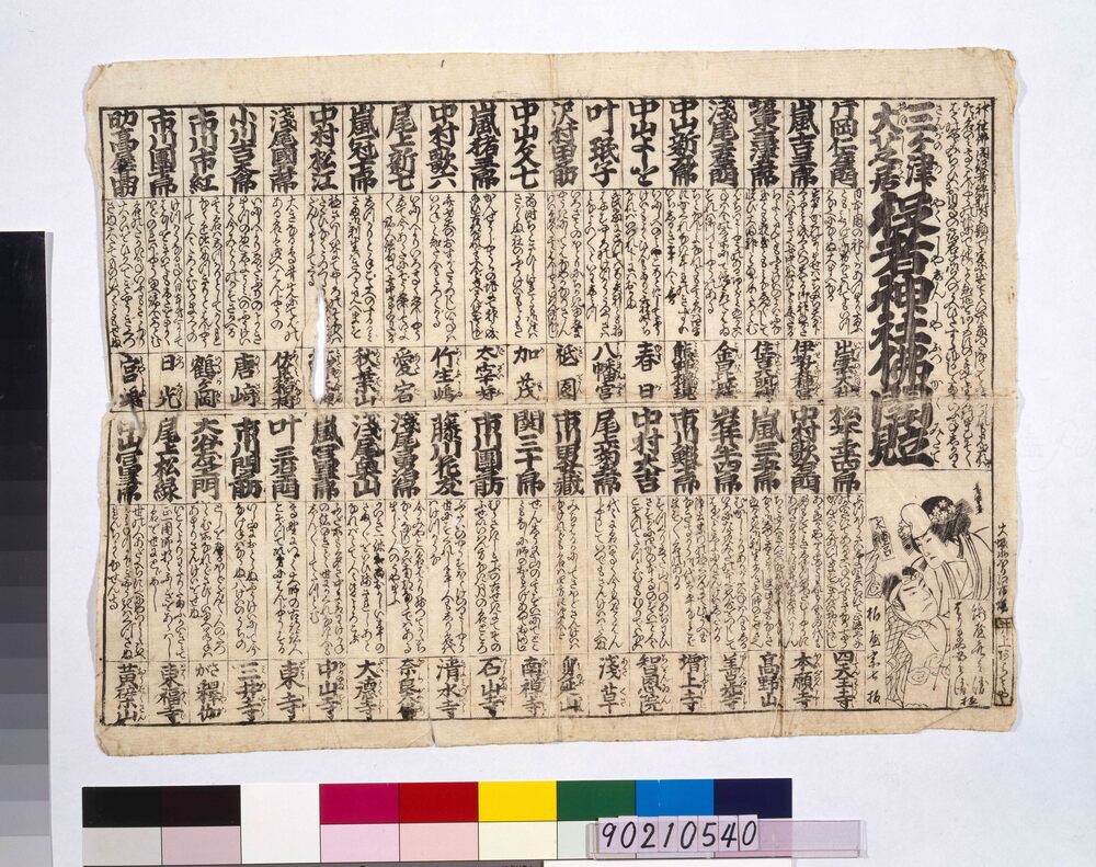 作品画像：三ケ津大芝居役者神社仏閣見立