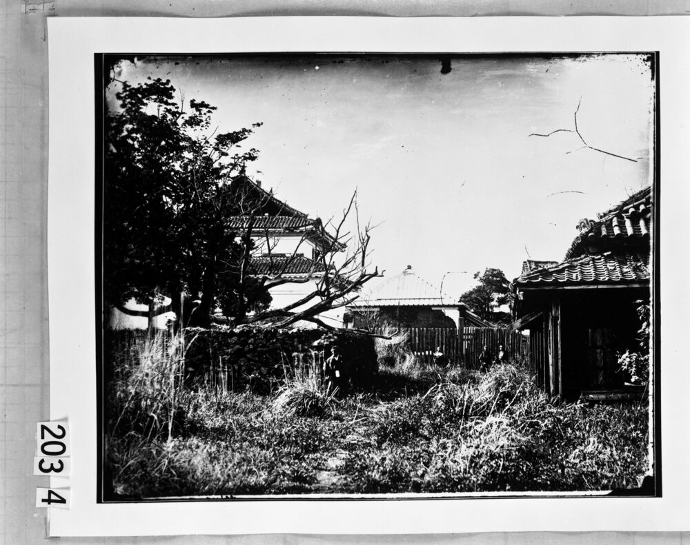 作品画像：旧江戸城写真ガラス原板　天守台西の番所より乾二重櫓方向