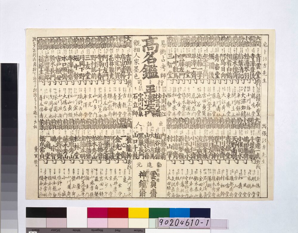 作品画像：[陽術考師観相人家墨色]高名鑑