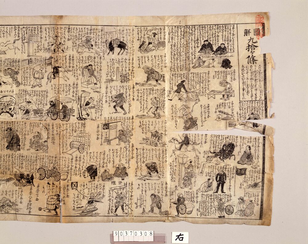 作品画像：図解九拾ヶ條（太政官絵入触書）