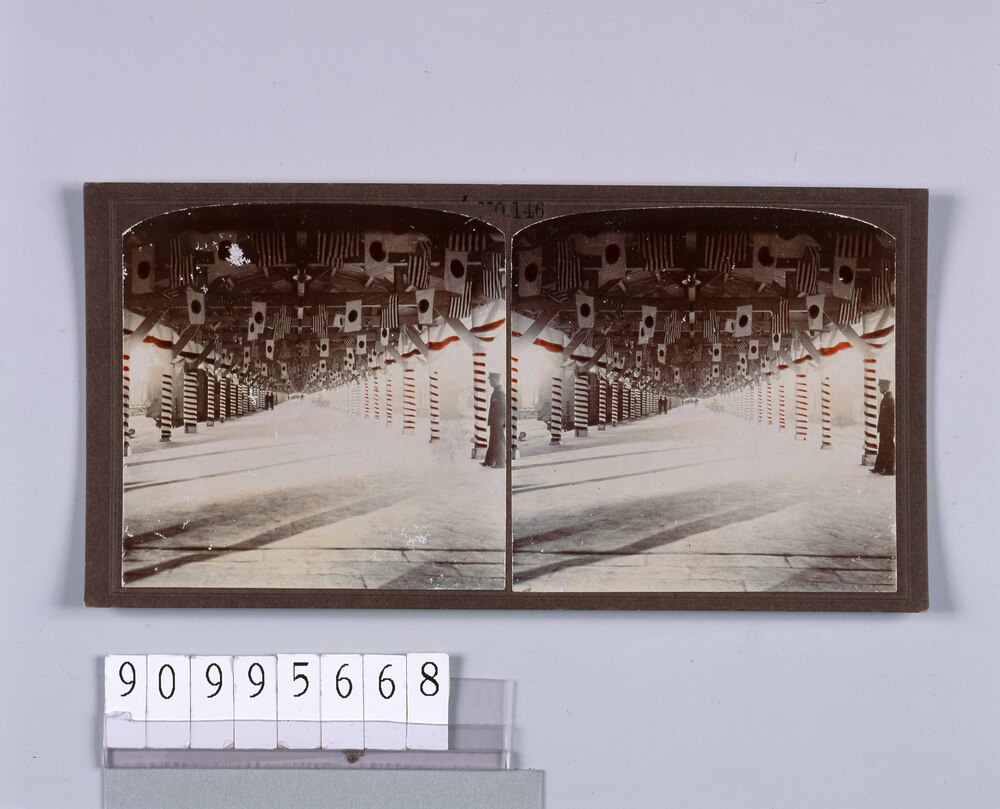 作品画像:新橋停車場プラットホームの装飾(No.146)