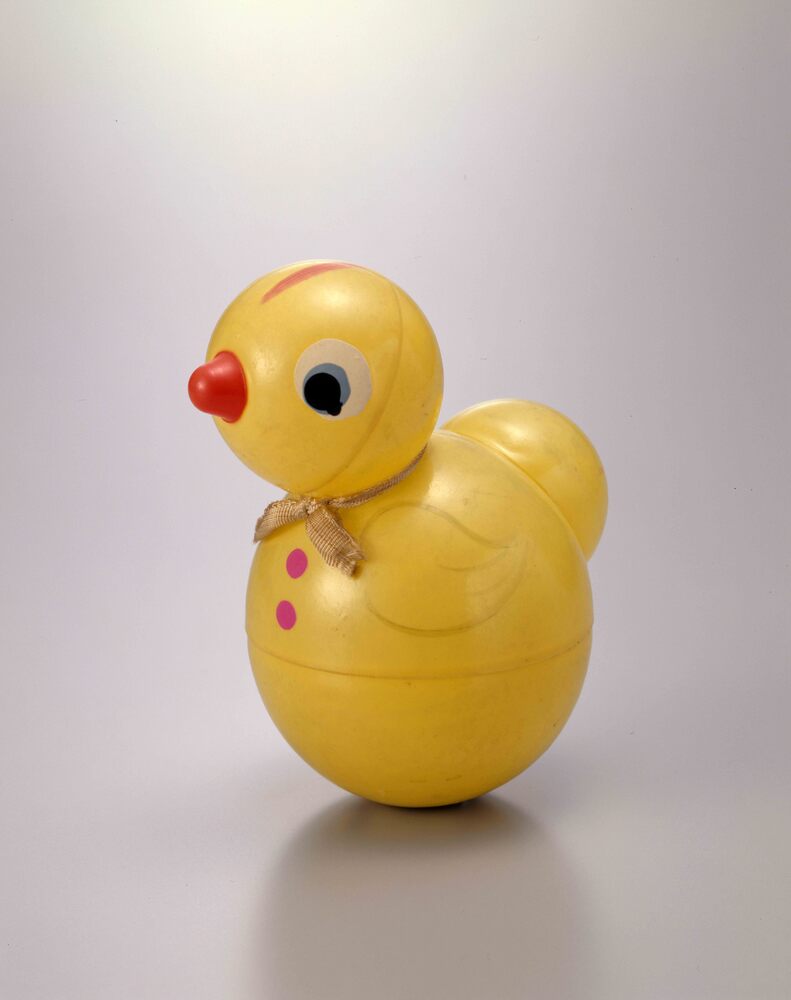セルロイド玩具 起き上がり小法師ガラガラアヒル