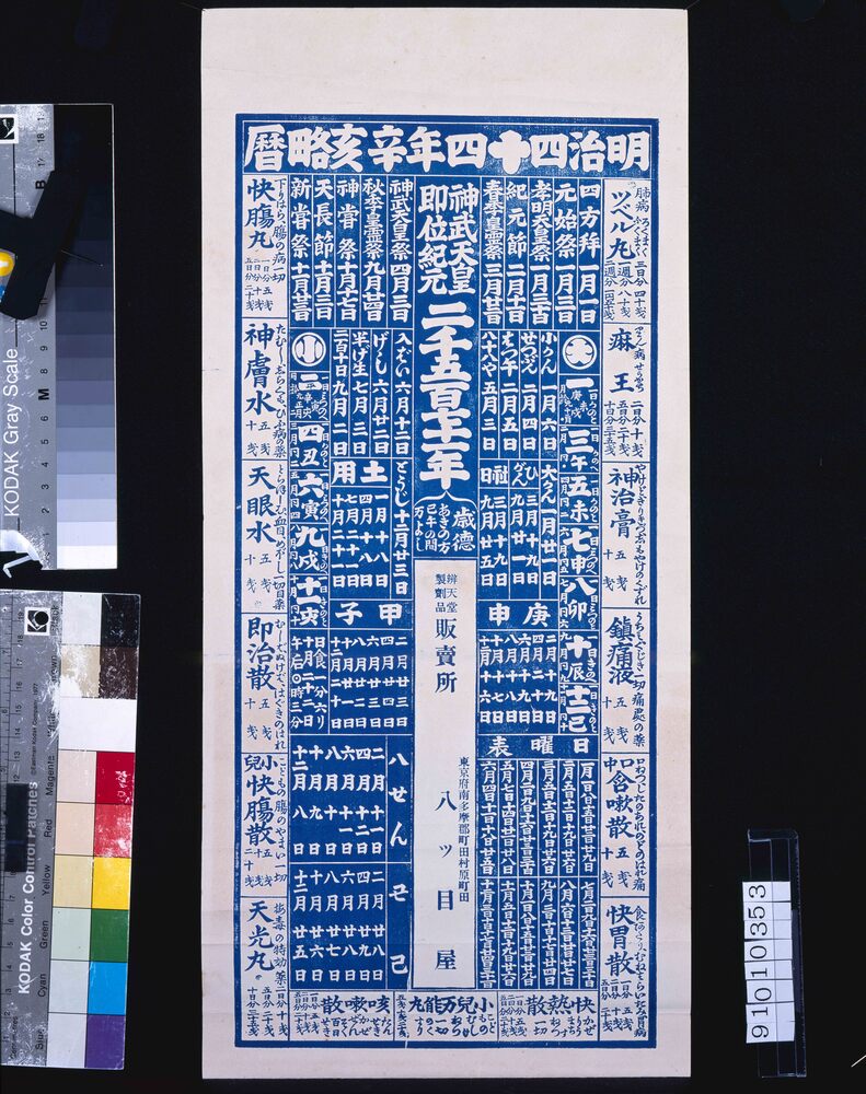 作品画像:八ツ目屋(弁天堂製剤販売所 明治四十四年略歴付)