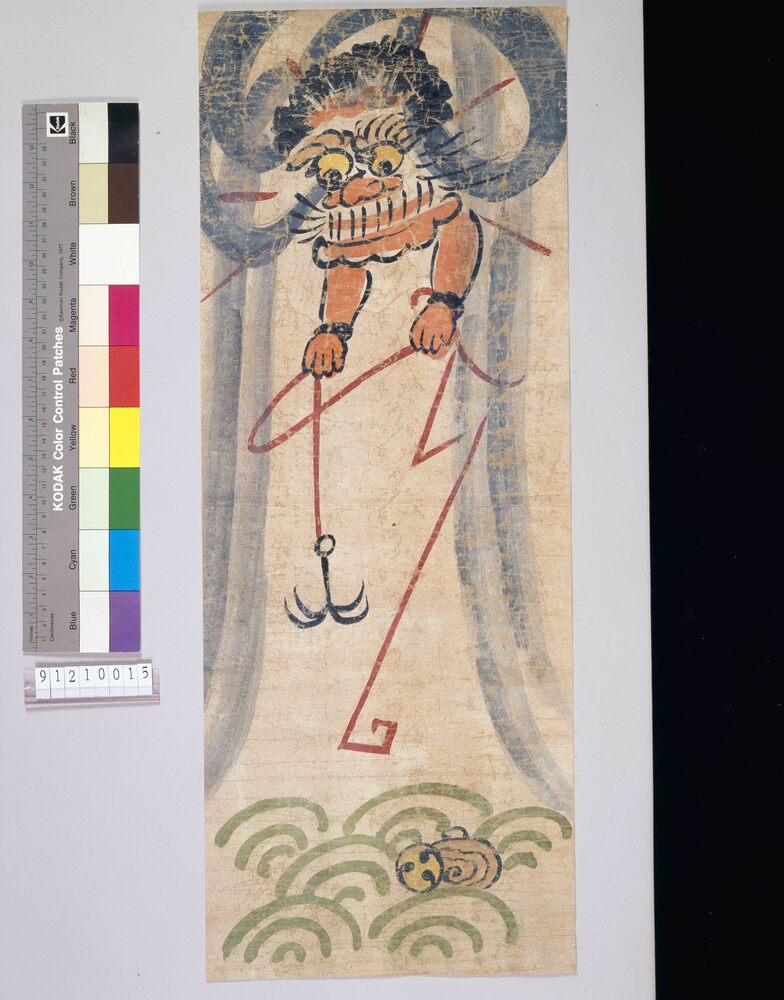 作品画像:大津絵 雷と太鼓