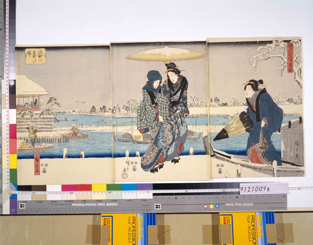 作品画像:江戸名所四季の眺 隅田川雪中の図